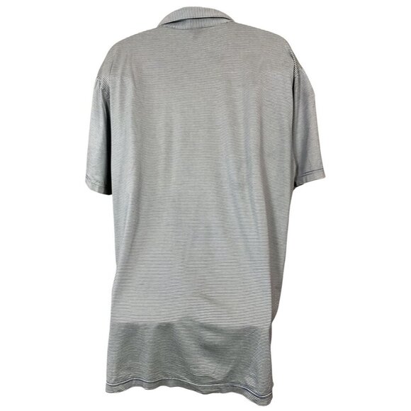 Peter Millar Crown Sport Striped Polo Shirt XXL Green Blue Cotton Short Sleeve - Picture 3 of 8